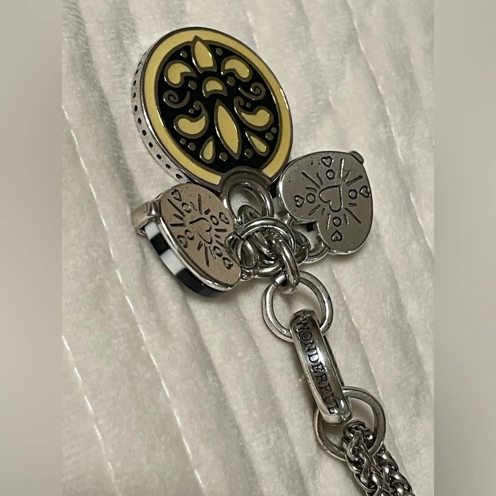 Brighton Silver Necklace with Black, White and Yellow Charms - Picture 7 of 7